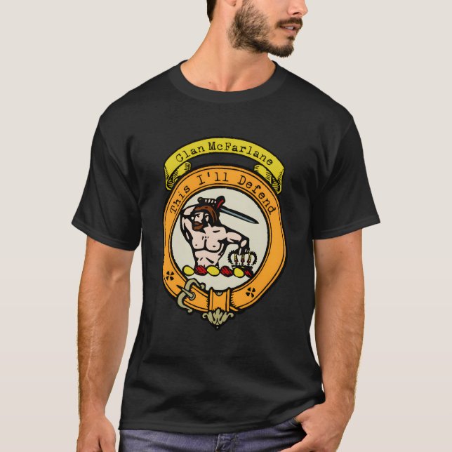 Camiseta Clan Mcfarlane Escudo de la placa de apellidos esc (Anverso)