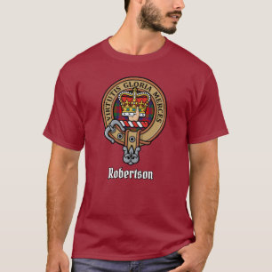Camiseta Clan Robertson Escudo sobre Tartán