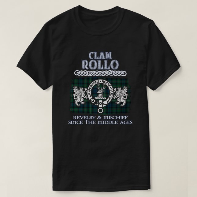 Camiseta Clan Rollo escudo Clanes escoceses Apellido escocé (Diseño del anverso)