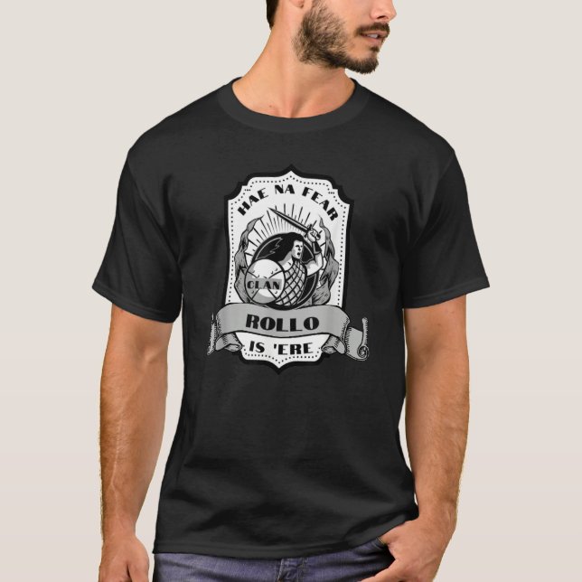 Camiseta Clan Rollo Swordsman Scottish Badge Highland Games (Anverso)