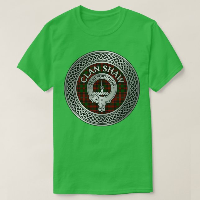 Camiseta Clan Shaw Escudo Tartan Knot (Diseño del anverso)