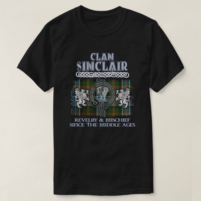 Camiseta Clan Sinclair 3 escudos Clanes escoceses Cirujanos (Diseño del anverso)