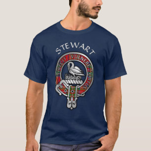 Camiseta Clan Stewart   Stuart Escudo y Tartan T-Shirt