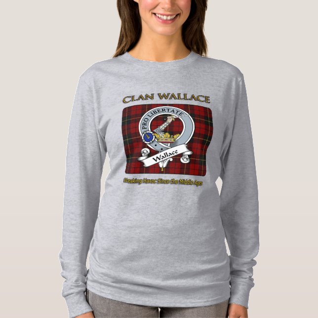 Camiseta Clan Wallace Escudo y Tartan T-Shirt (Anverso)