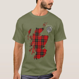 Camiseta Clan Wallace Tartan Map y Escudo T-Shirt