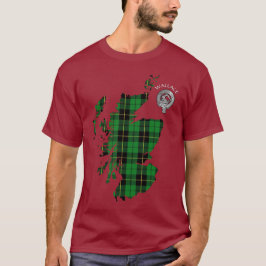 Camiseta Clan Wallace Tartan Map y Escudo T-Shirt