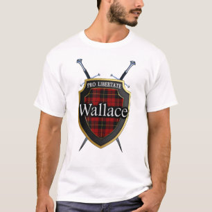 Camiseta Clan Wallace Tartan Plaid Scottish Shield & Swords