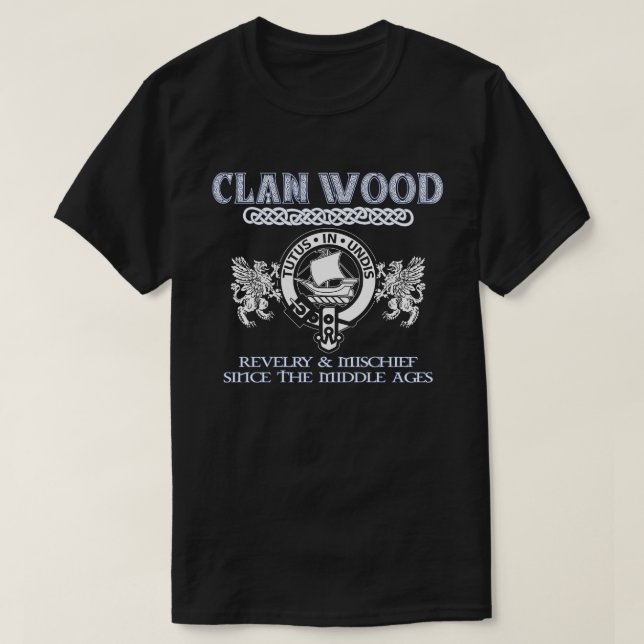 Camiseta Clan Wood escudo Clanes escoceses Apellido escocés (Diseño del anverso)