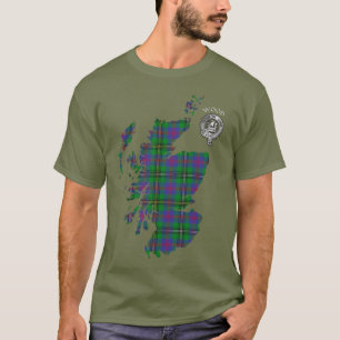 Camiseta Clan Wood Escudo y Tartan Map