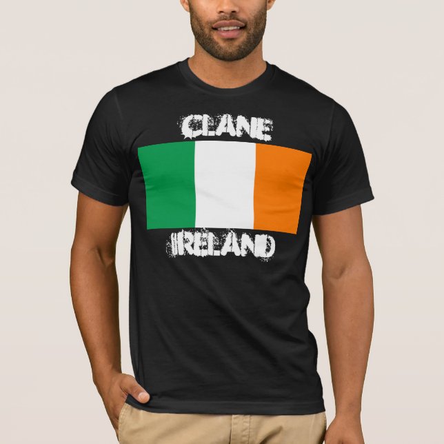 Camiseta Clane, Irlanda con bandera irlandesa (Anverso)