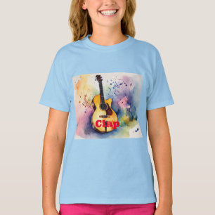Camiseta "Clap 'n' Strum: Tee musical de niños de color azu