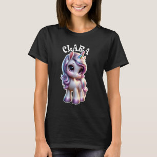 Camiseta Clara Cute Unicorn Diseño para Chicas Nombre Clara