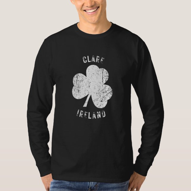 Camiseta Clare Ireland Vintage Shamrock Distressed Look   (Anverso)