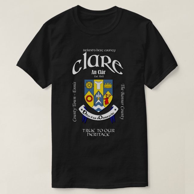 Camiseta Clare Irlanda Escudo irlandés Escudo de armas (Diseño del anverso)