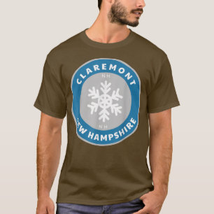 Camiseta Claremont New Hampshire NE Winter Snow Snowflake S