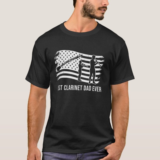 Camiseta Clarinet music cool distressed US american flag vi (Anverso)
