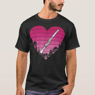 Camiseta Clarinet Music Lover Retro Vintage Heart Clarinet
