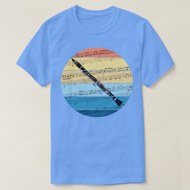 Camiseta Clarinet Music Notation Clarinetist Woodwind Music (Diseño del anverso)