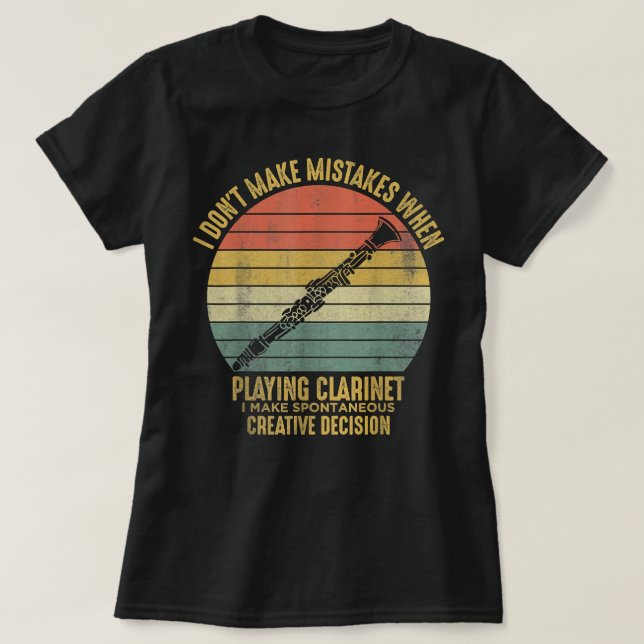 Camiseta Clarinet Player Funny Jazz Music Musisisist Clarin (Diseño del anverso)