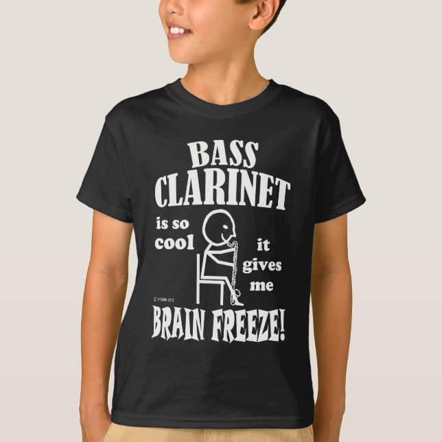 Camiseta Clarinete de Bass, congelación cerebral (Anverso)