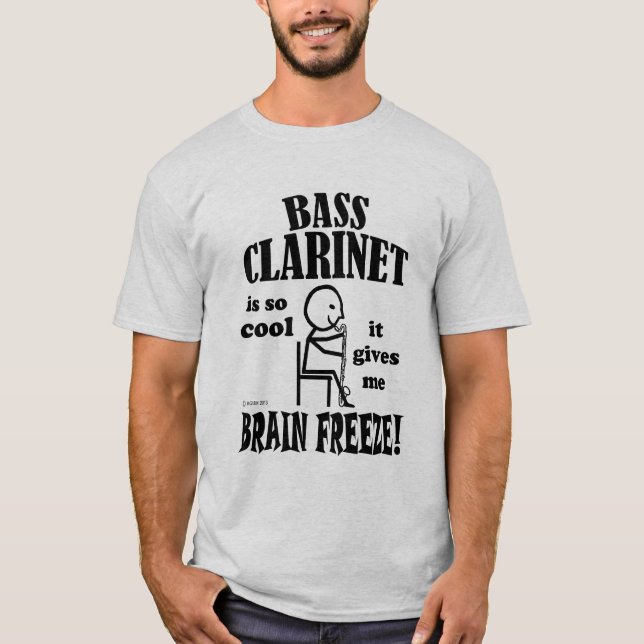 Camiseta Clarinete de Bass, congelación cerebral (Anverso)