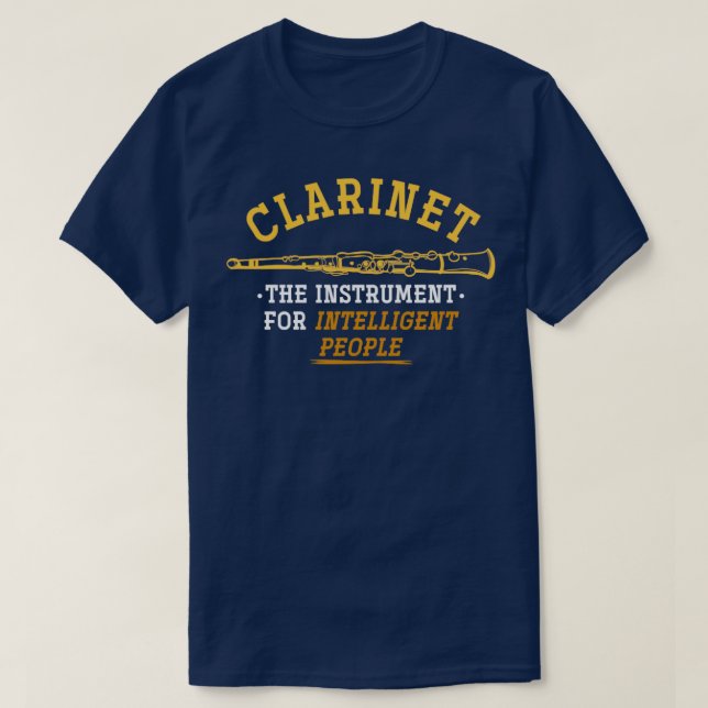 Camiseta Clarinete de instrumentos de personas inteligentes (Diseño del anverso)