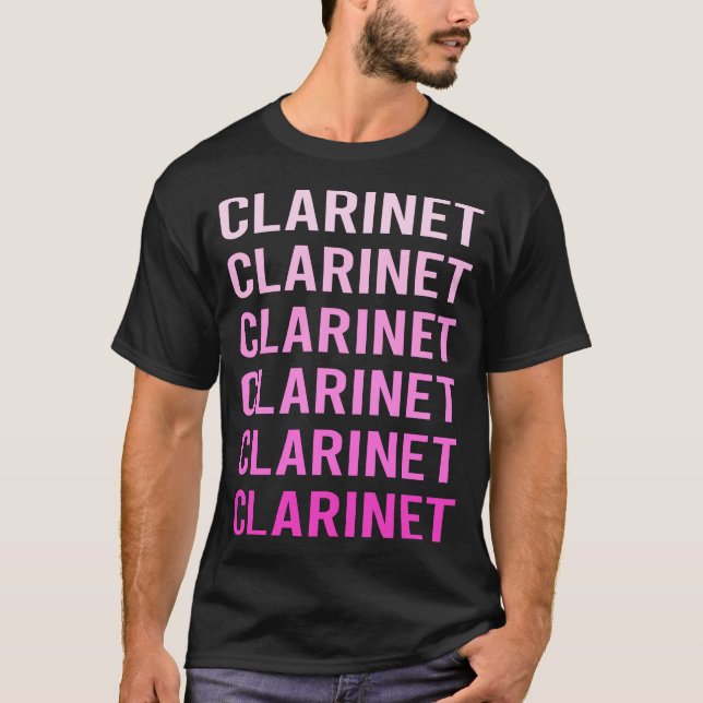 Camiseta Clarinete de Texto Rosa (Anverso)