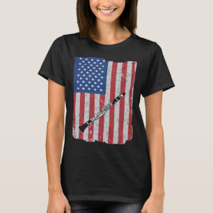 Camiseta Clarinete Usa Bandera Clarinetista