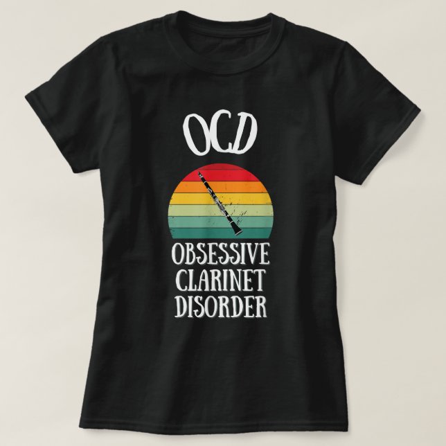 Camiseta Clarinetistas Músicos Clarinet Retro Hombres Mujer (Diseño del anverso)