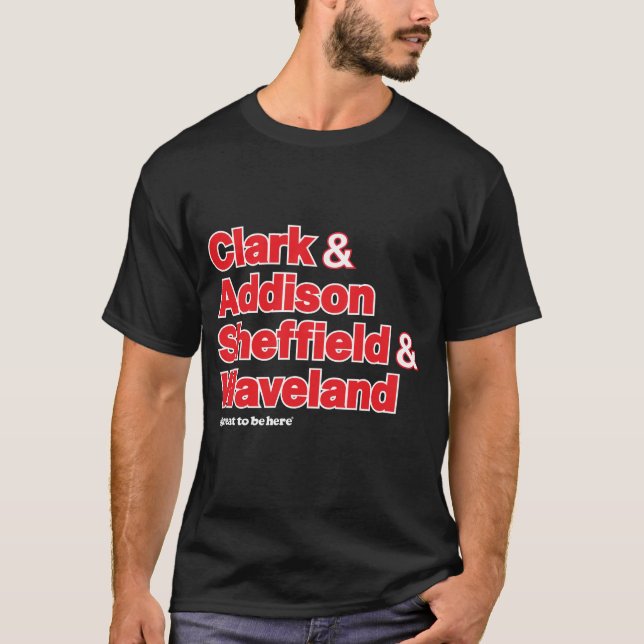 Camiseta Clark y Addison Sheffield & Waveland Chicago (Anverso)