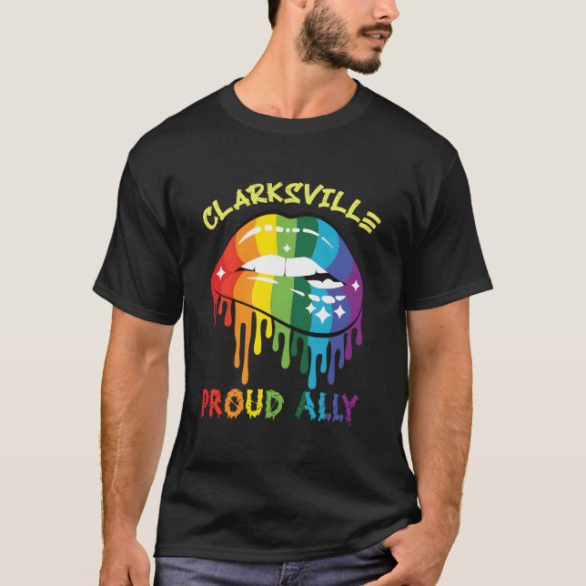 Camiseta Clarksville Proud Ally Lgbtq Pride Us (Anverso)