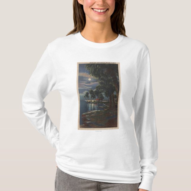 Camiseta Claro de luna en una Florida BeachFlorida (Anverso)