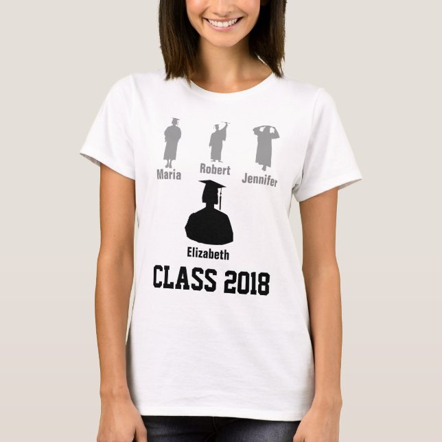 Camiseta Clase 2018 personalizable divertido y elegante (Anverso)