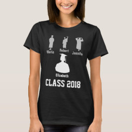 Camiseta Clase 2018 personalizable elegante divertido negro