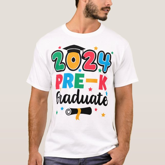 Camiseta Clase 2024 Graduado Preescolar Graduado Niño (Anverso)