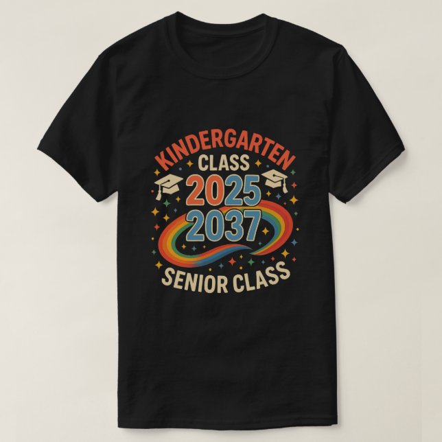 Camiseta Clase 2025 2037 de jardín de infancia a superior (Diseño del anverso)