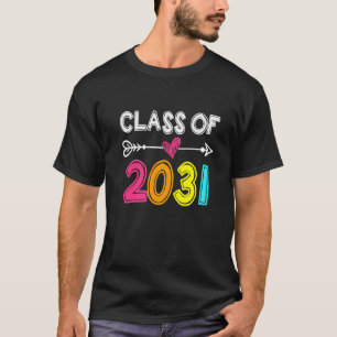 Camiseta Clase 2031 Senior 2031 Crecer Con El Grado Escolar