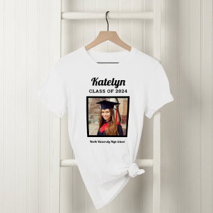 Camiseta Clase blanca personalizada de la foto de graduació