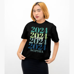 Camiseta Clase Colorida De Moda De 2024 Graduado Moderno