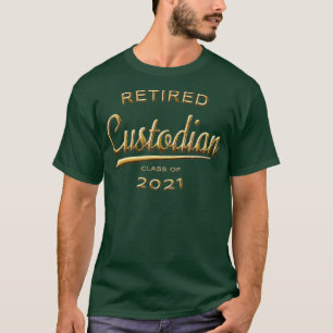Camiseta Clase Custodian de Escuela Jubilación de Oro 2021