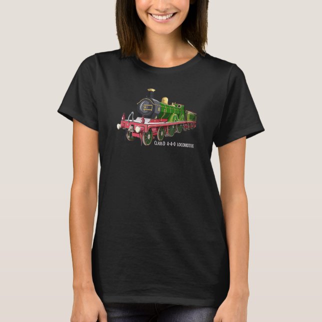 Camiseta Clase D 4 4 0 Locomotora Secr Tren de vapor britán (Anverso)