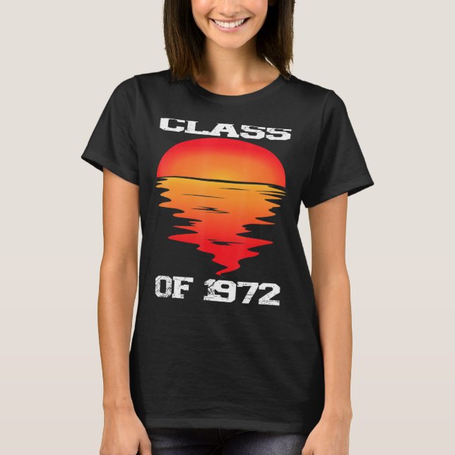 Camiseta Clase De 1972 Escuela Retro Sunset 50 Reuni (Anverso)