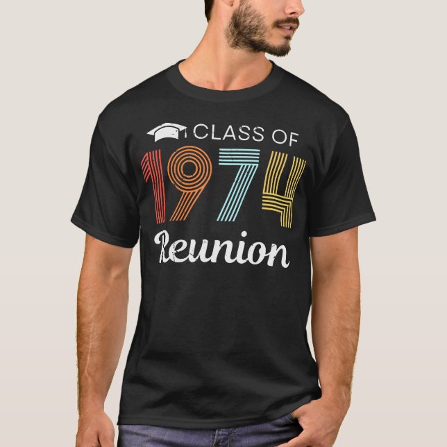Camiseta Clase De 1974 50ª Graduación De La Escuela Secunda (Anverso)