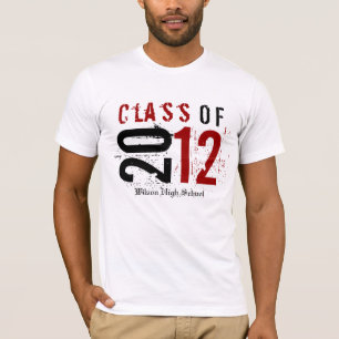 Camiseta Clase de 2012 rojos/negro (incorpore el nombre de