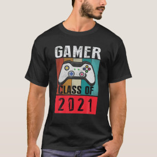 Camiseta Clase De 2021 Graduation Gamer Senior Student Retr