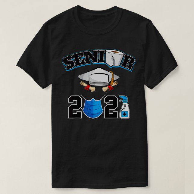 Camiseta Clase De 2021 Senior s Quarantine Face Mask Decora (Diseño del anverso)