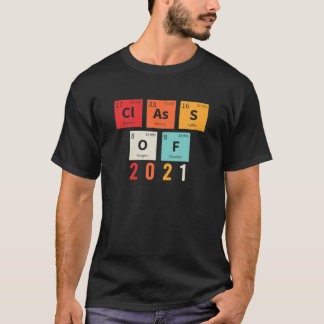Camiseta Clase De 2021 Tabla Periódica Graciosa Para Químic