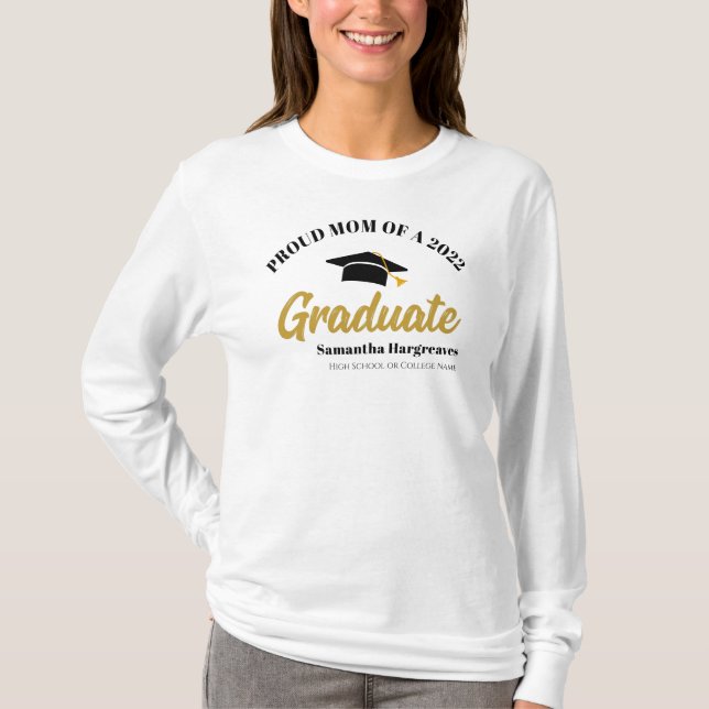 Camiseta Clase de 2022 Orgullosa madre de Personalizado gra (Anverso)