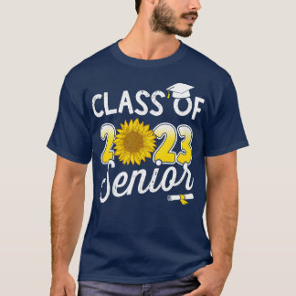 Camiseta Clase de 2023 licenciado en senoir con girasol par