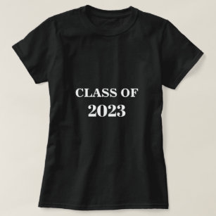Camiseta Clase De 2023 Simple Graduation Black White Trendy